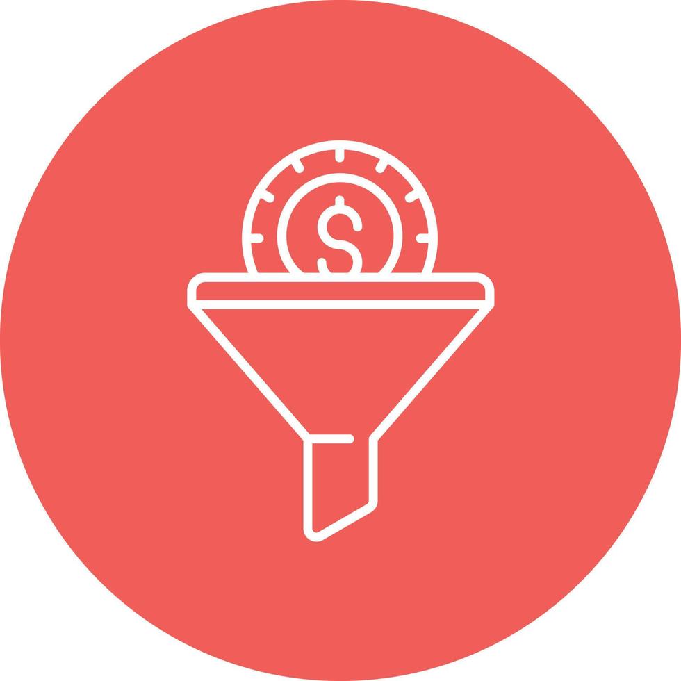 Sales Funnel Line Circle Background Icon vector