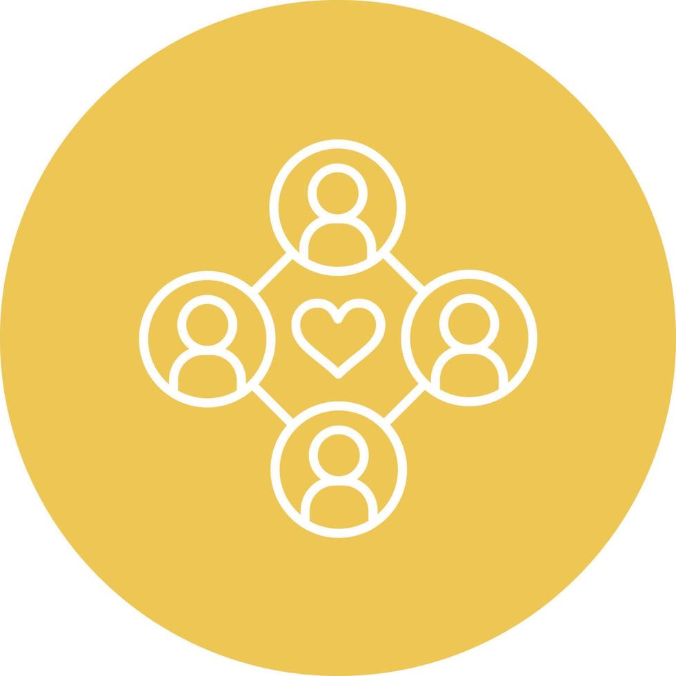 Community Line Circle Background Icon vector