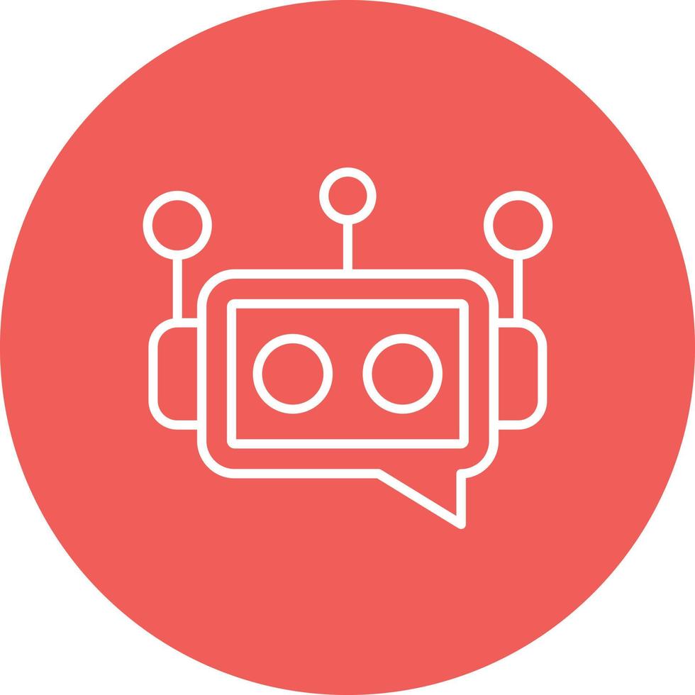 Virtual Assistant Line Circle Background Icon vector
