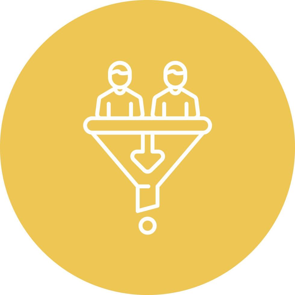 Sales Funnel Strategist Line Circle Background Icon vector
