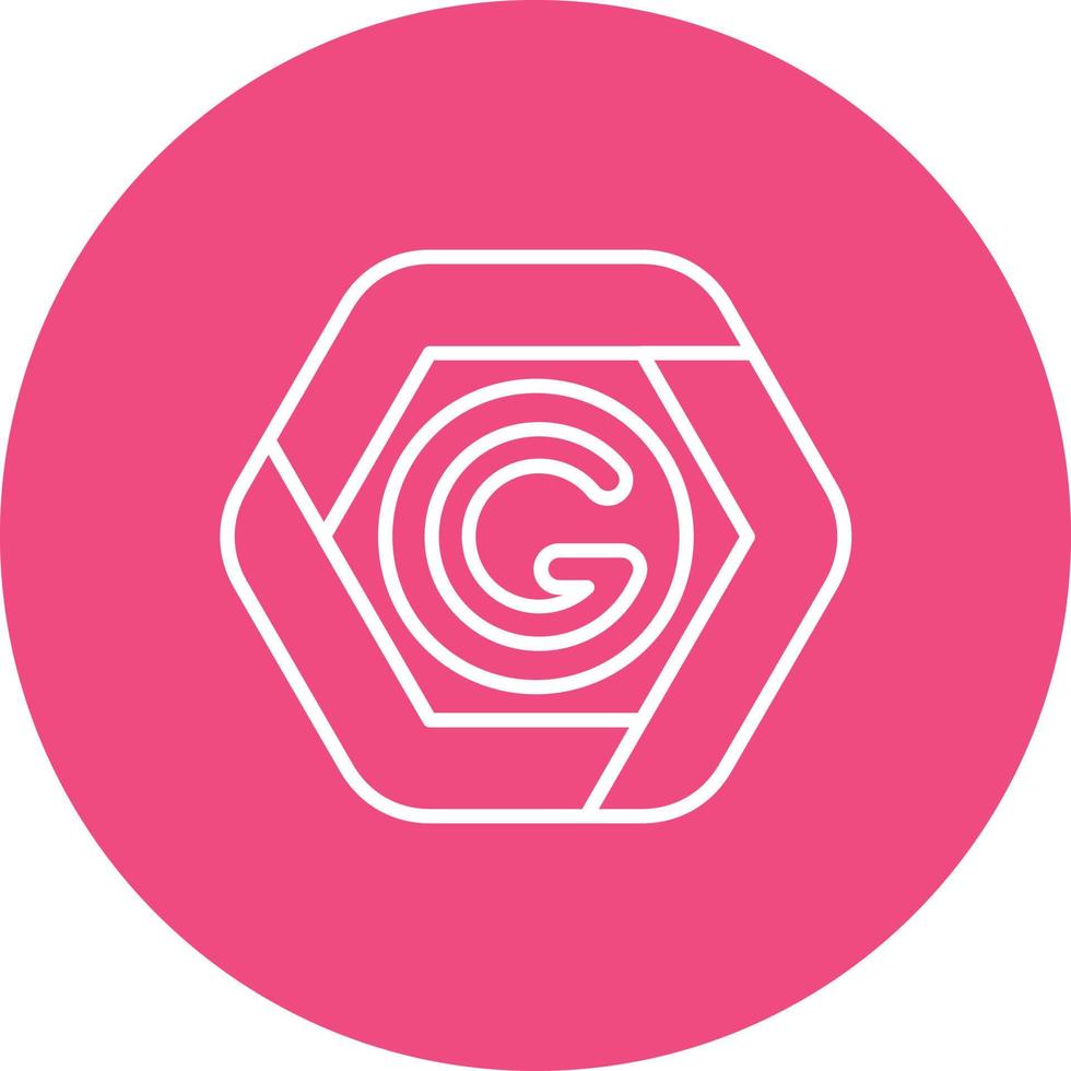 Google Search Console Line Circle Background Icon vector