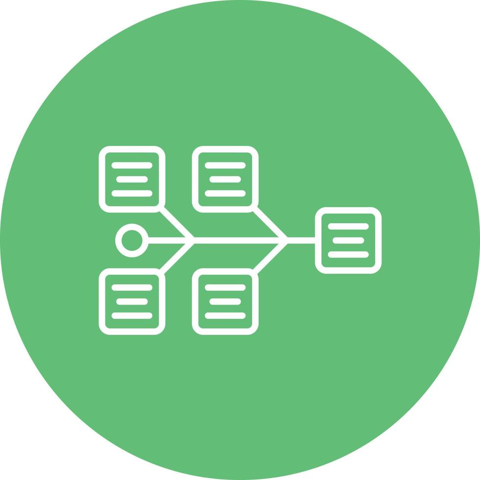 Fishbone Diagram Line Circle Background Icon vector