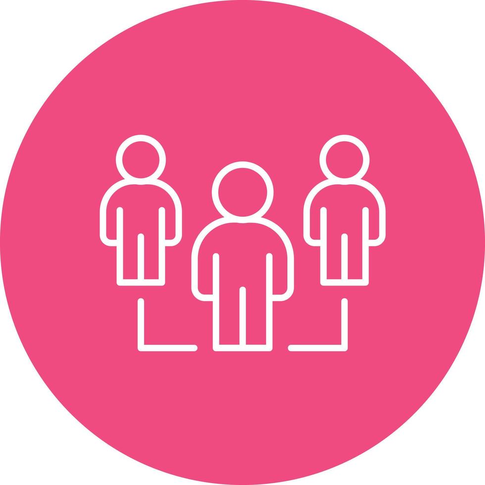 Workgroup Line Circle Background Icon vector
