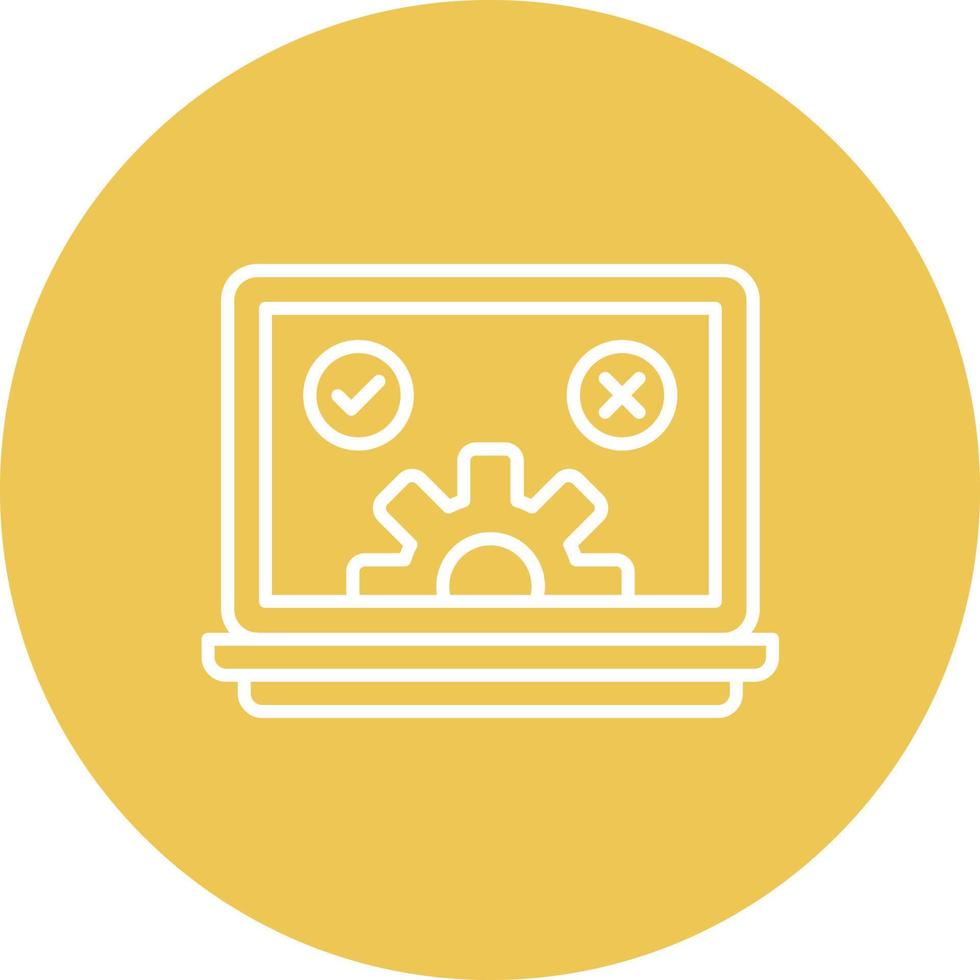 Qa Testing Line Circle Background Icon vector
