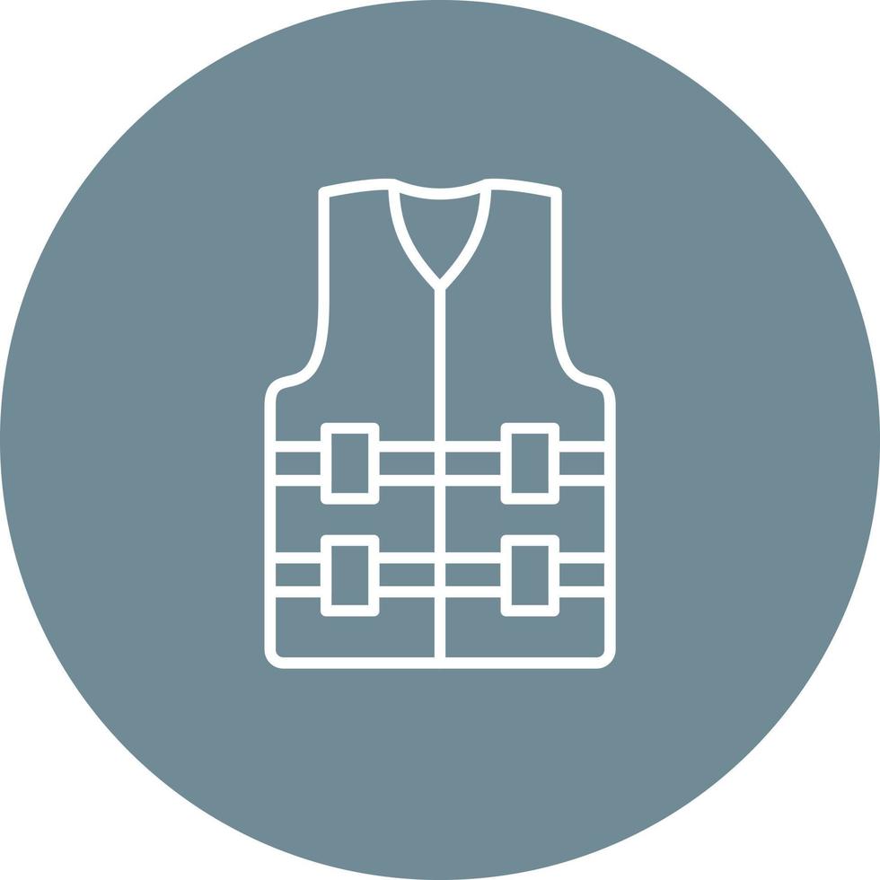 Labour Jacket Line Circle Background Icon vector