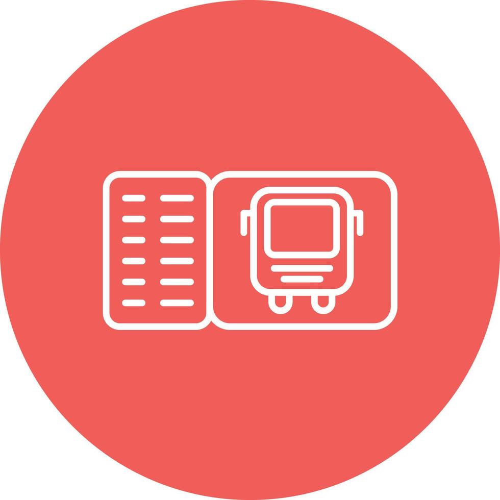 Bus Display Line Circle Background Icon vector