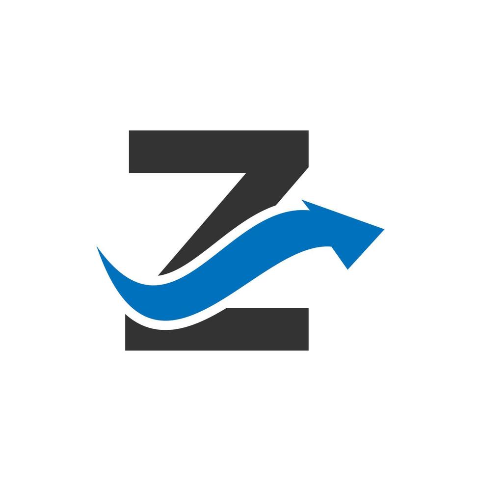 concepto de logotipo financiero letra z con símbolo de flecha de crecimiento financiero vector