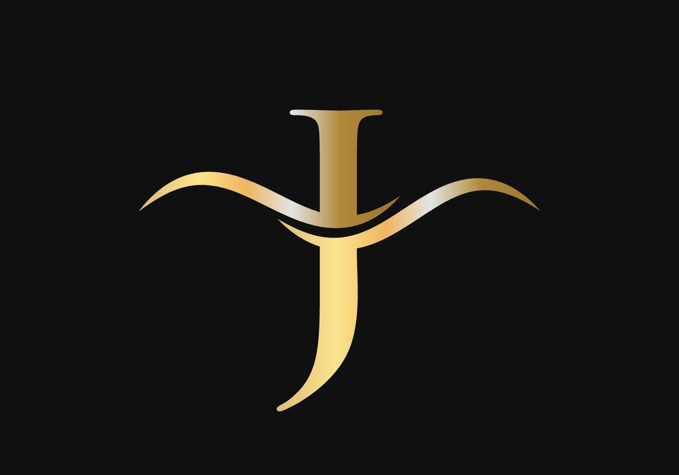 diseño de logotipo de letra j con concepto de onda de agua vector
