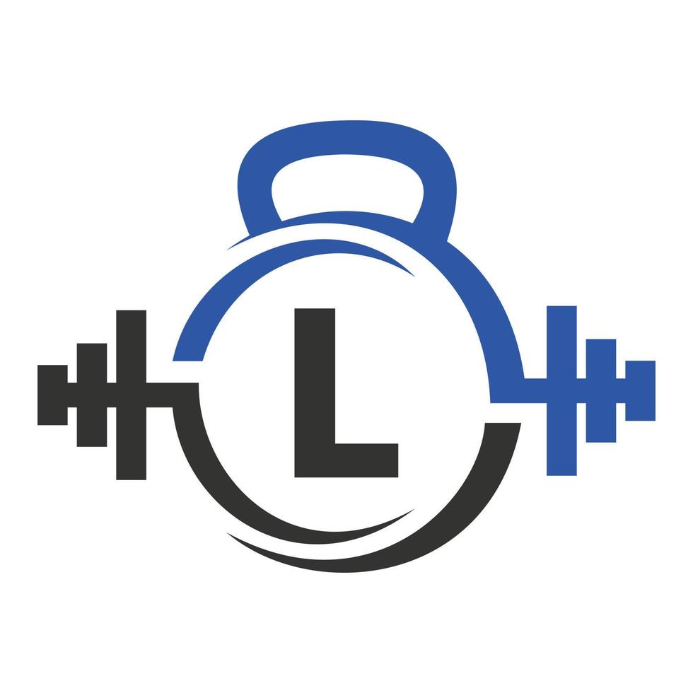Gym and Fitness L Letter Sign Vector Template