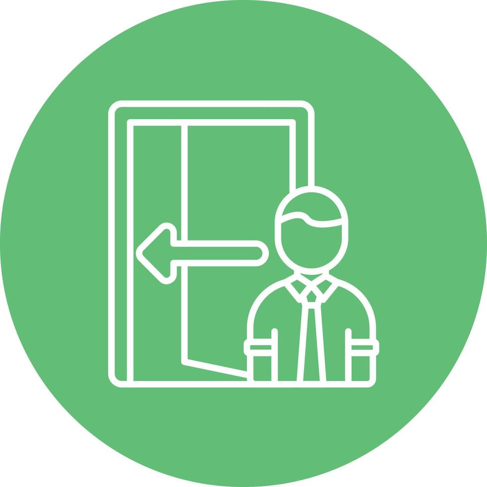 Exit Interview Line Circle Background Icon vector