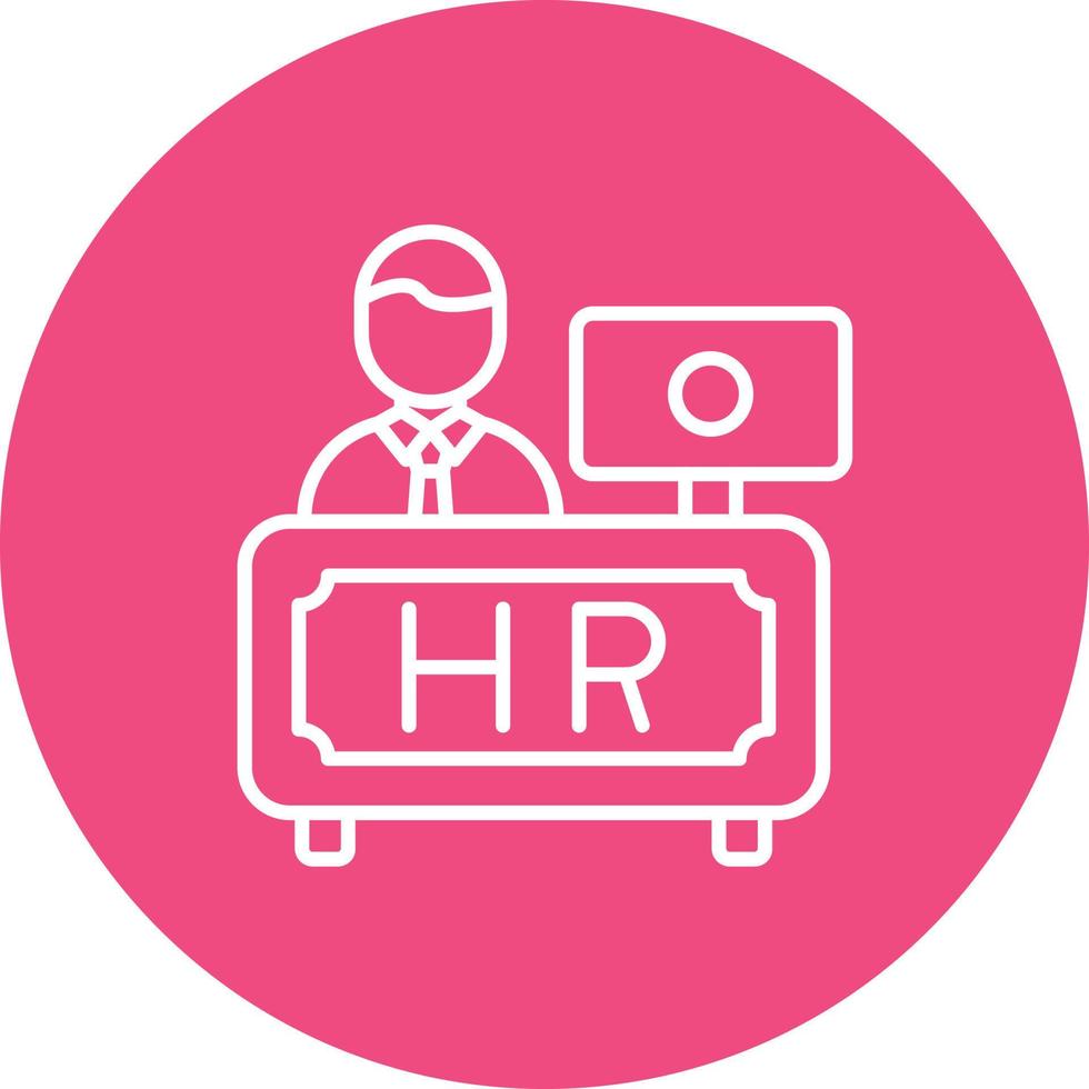 Hr Department Line Circle Background Icon vector