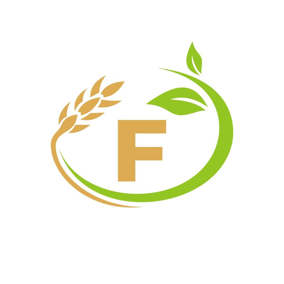 letra f logotipo de agricultura y diseño de símbolo de logotipo de agricultura vector