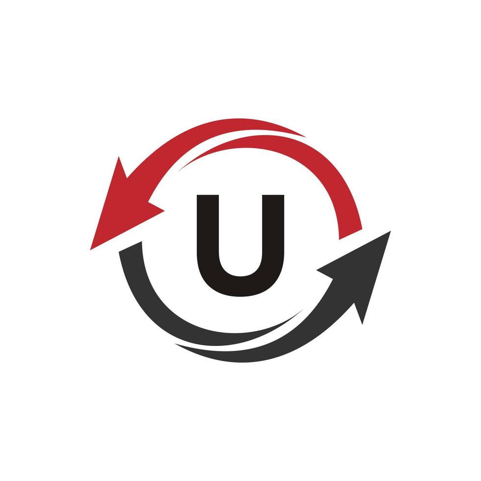 Letter U Financial Logo Concept With Financial Growth Arrow Symbol vector