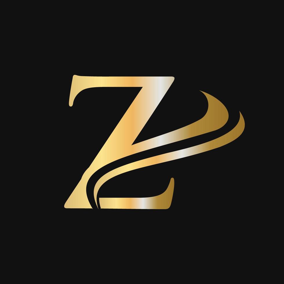 concepto de lujo del logotipo de la letra z vector