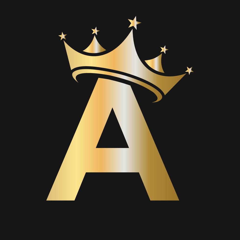 Letter A Crown Logo for Beauty, Fashion, Star, Elegant, Luxury Sign vector