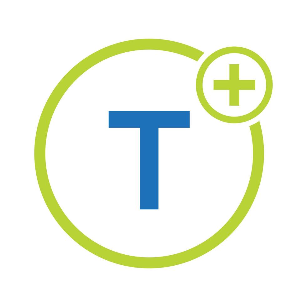 Letter T Healthcare Symbol Medical Logo  Template. Doctors Logo with Stethoscope Sign vector