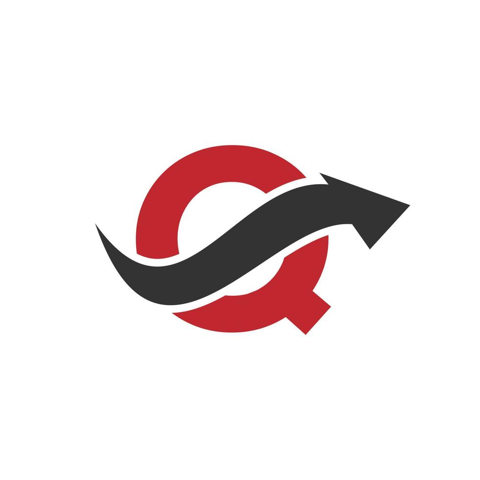 Letter Q Financial Logo Concept With Financial Growth Arrow Symbol vector
