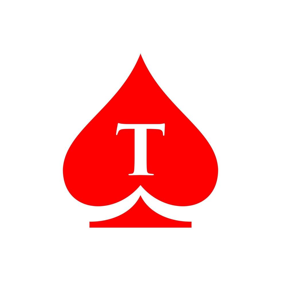 logotipo de la letra t del casino. plantilla de logotipo de casino de póquer vegas vector