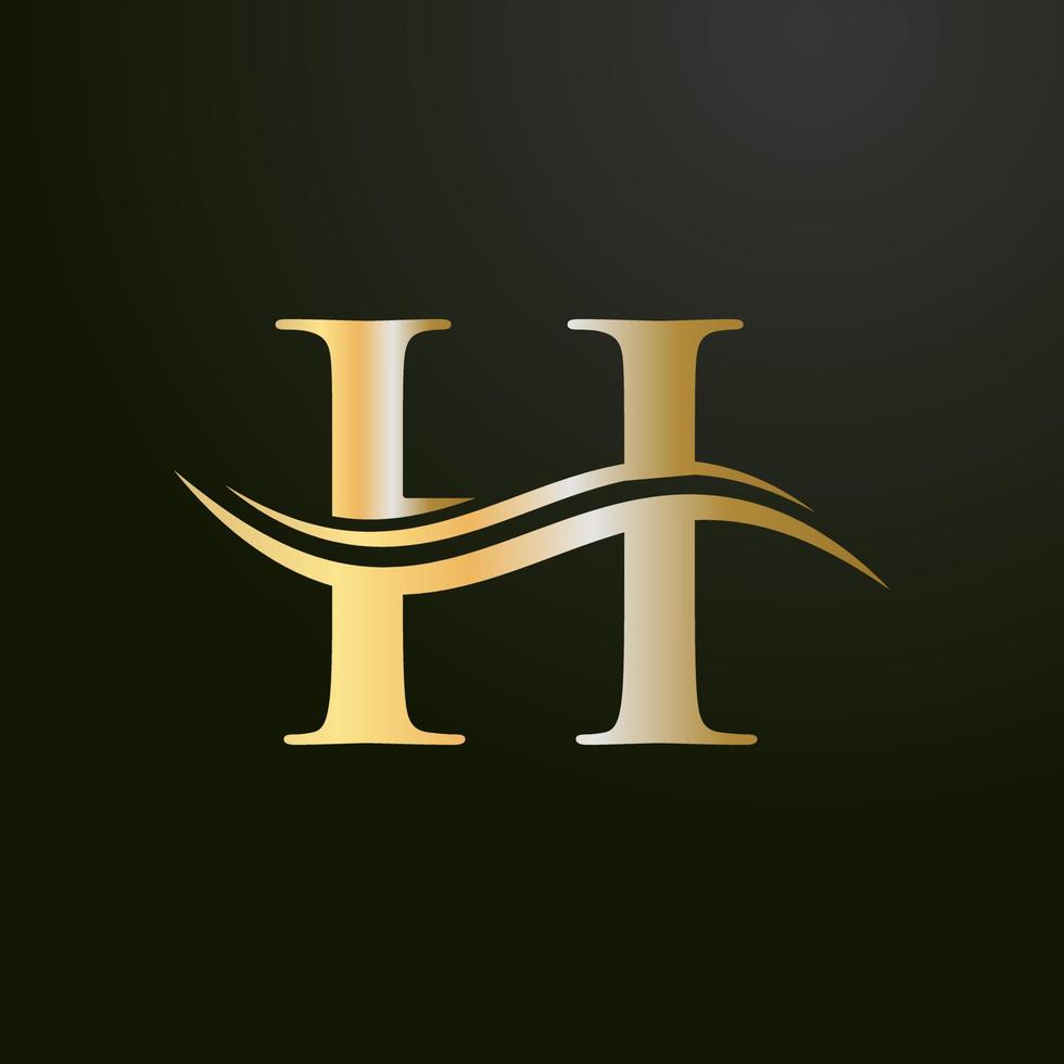 letra inicial h logo negocio tipografía vector plantilla
