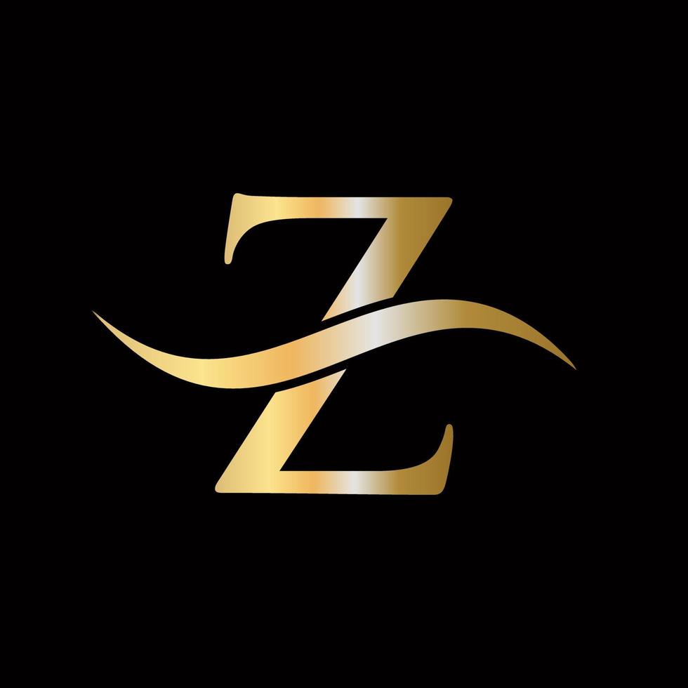 Letter Z Logo Golden Luxurious Symbol Monogram Design vector