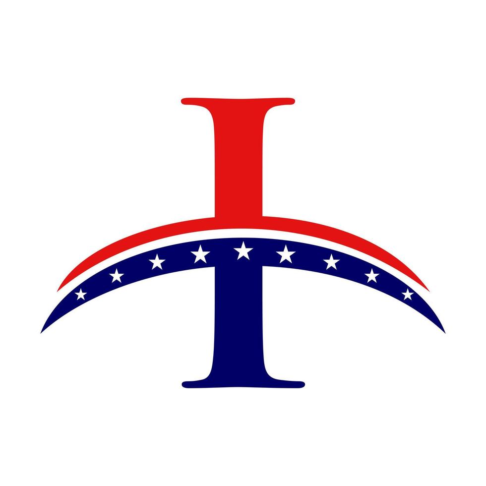 Initial Letter I American Logo. USA American Logo vector