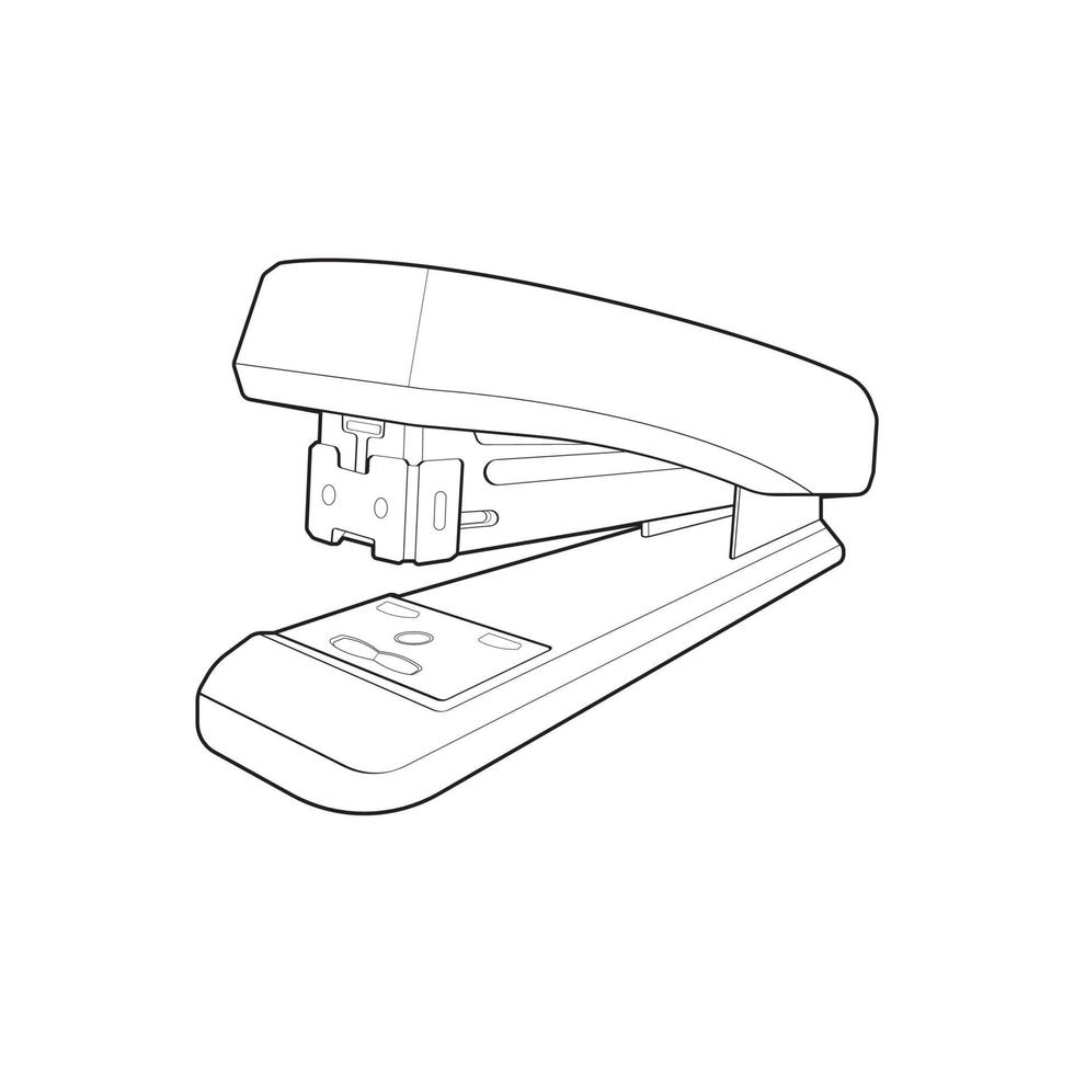 stapler in line art vector style, isolated on white background. stapler in line art vector style for coloring book.