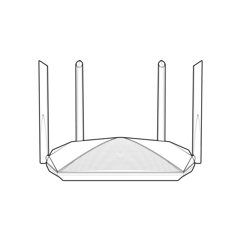 Router line art vector. Line art vector isolated on white background for coloring book.