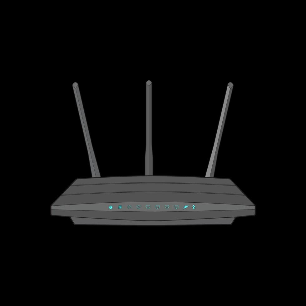 Router vector art. Vector Art isolated on black background for coloring book.