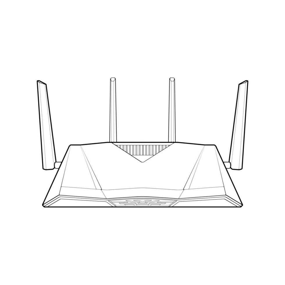 Router line art vector. Line art vector isolated on white background for coloring book.