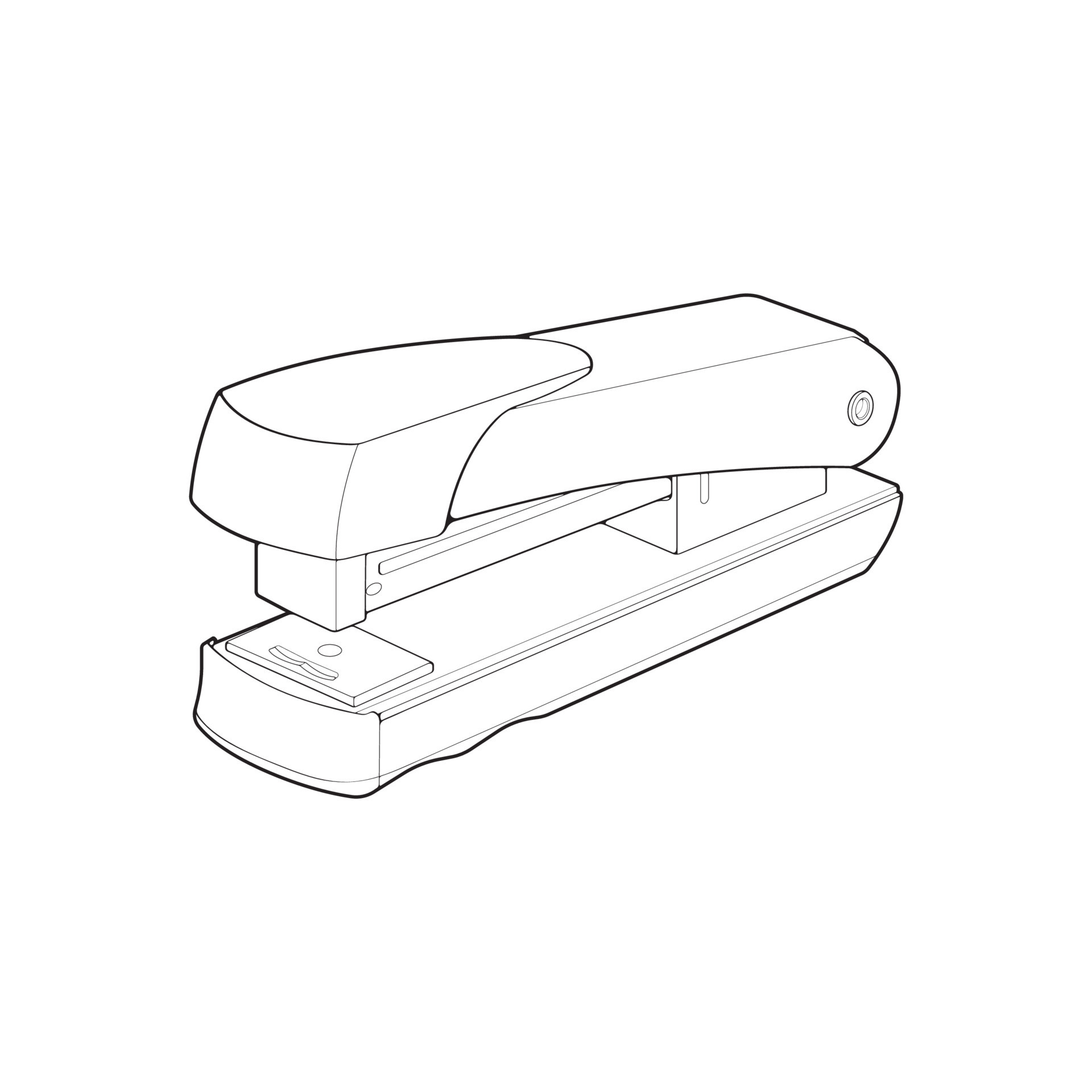 stapler in line art vector style, isolated on white background. stapler