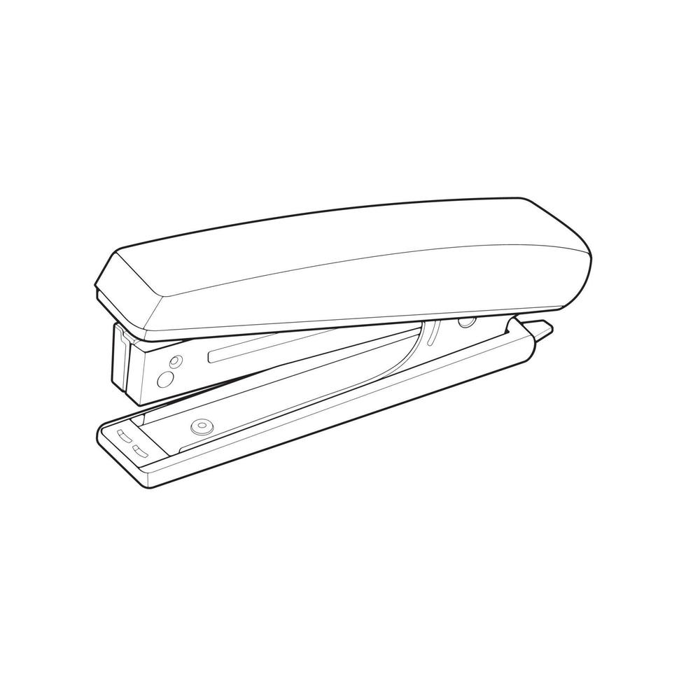 stapler in line art vector style, isolated on white background. stapler in line art vector style for coloring book.