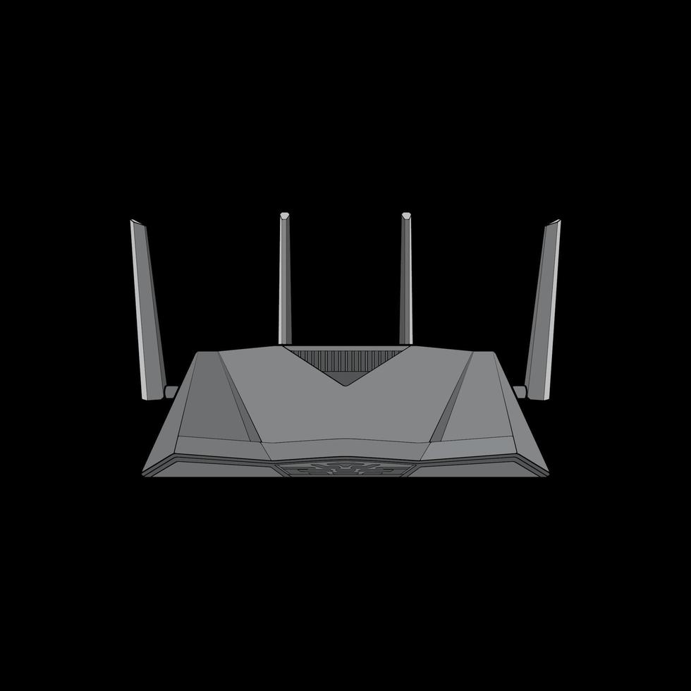 Router vector art. Vector Art isolated on black background for coloring book.