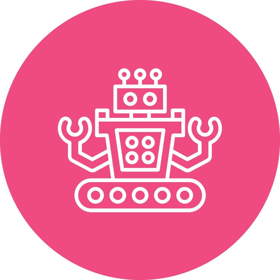 Robotics Line Circle Background Icon vector