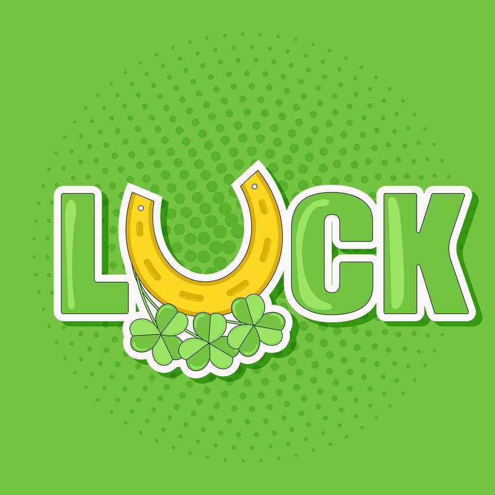 Word Luck Sticker for St Patricks Day vector