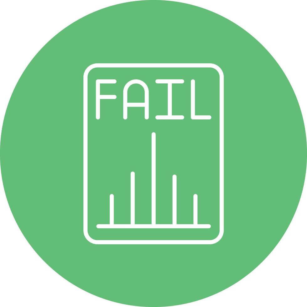 Business Fail Line Circle Background Icon vector