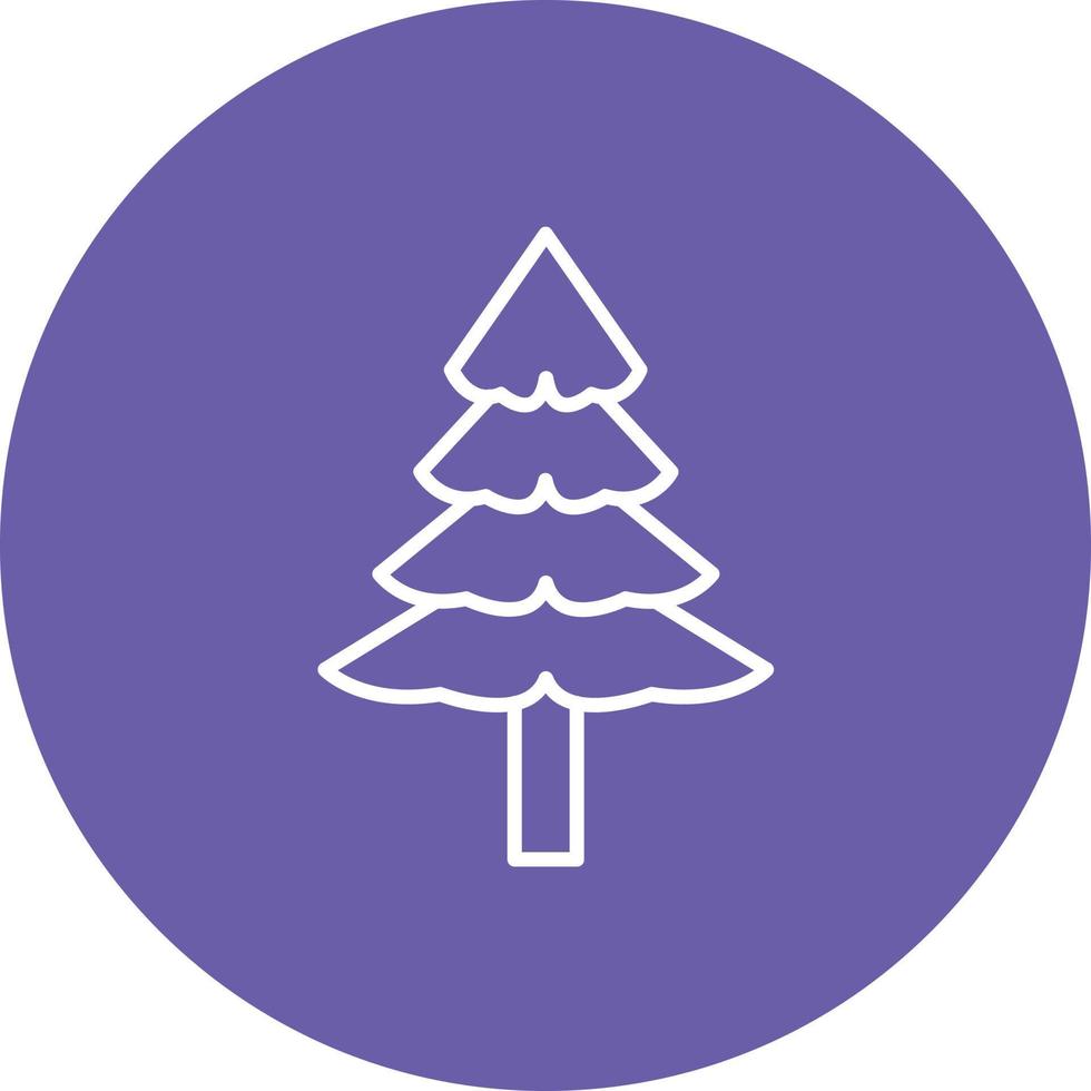 Pine Tree Line Circle Background Icon vector