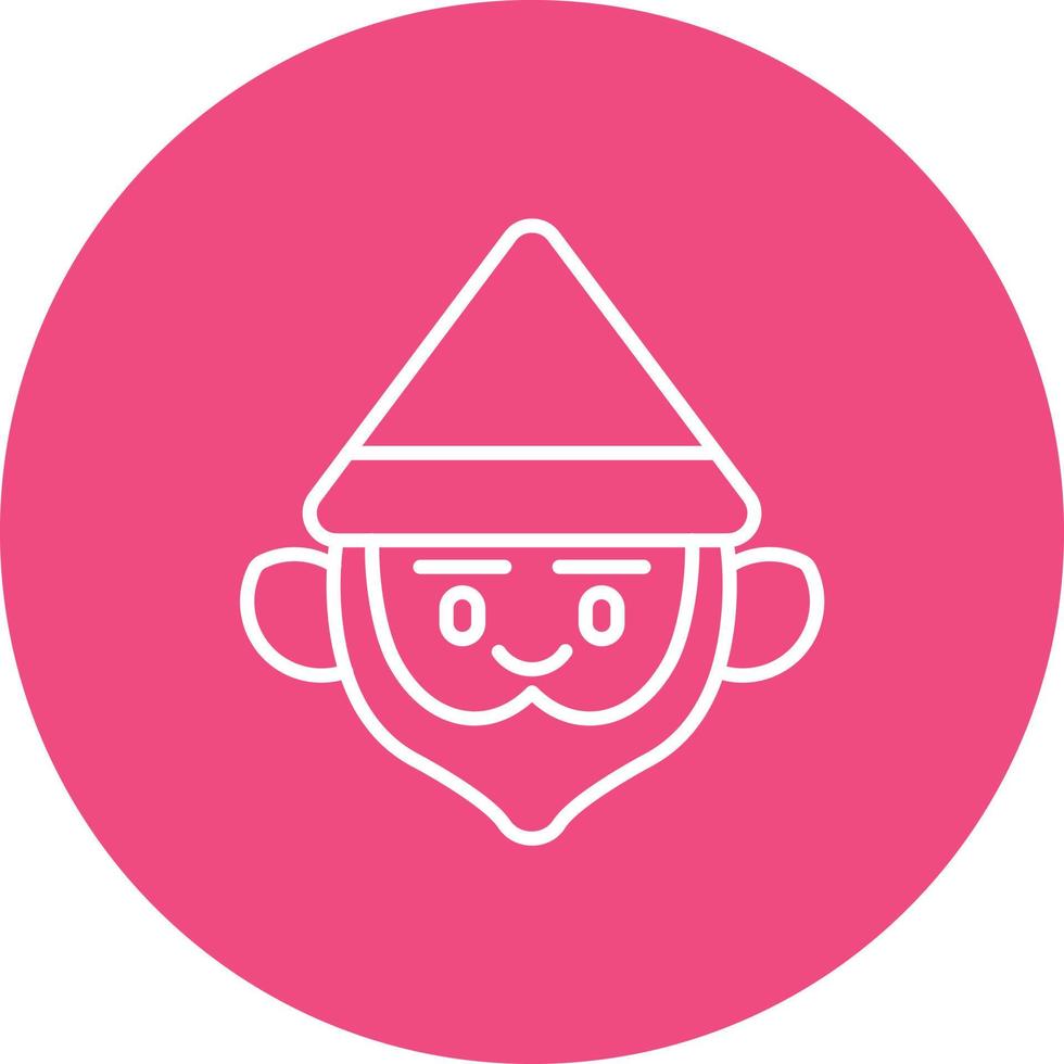 Gnome Line Circle Background Icon vector