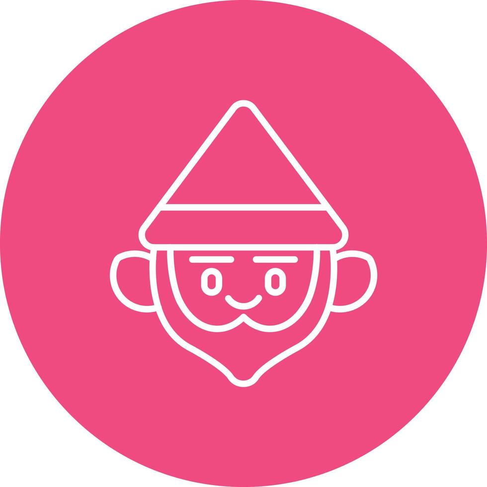 Gnome Line Circle Background Icon vector