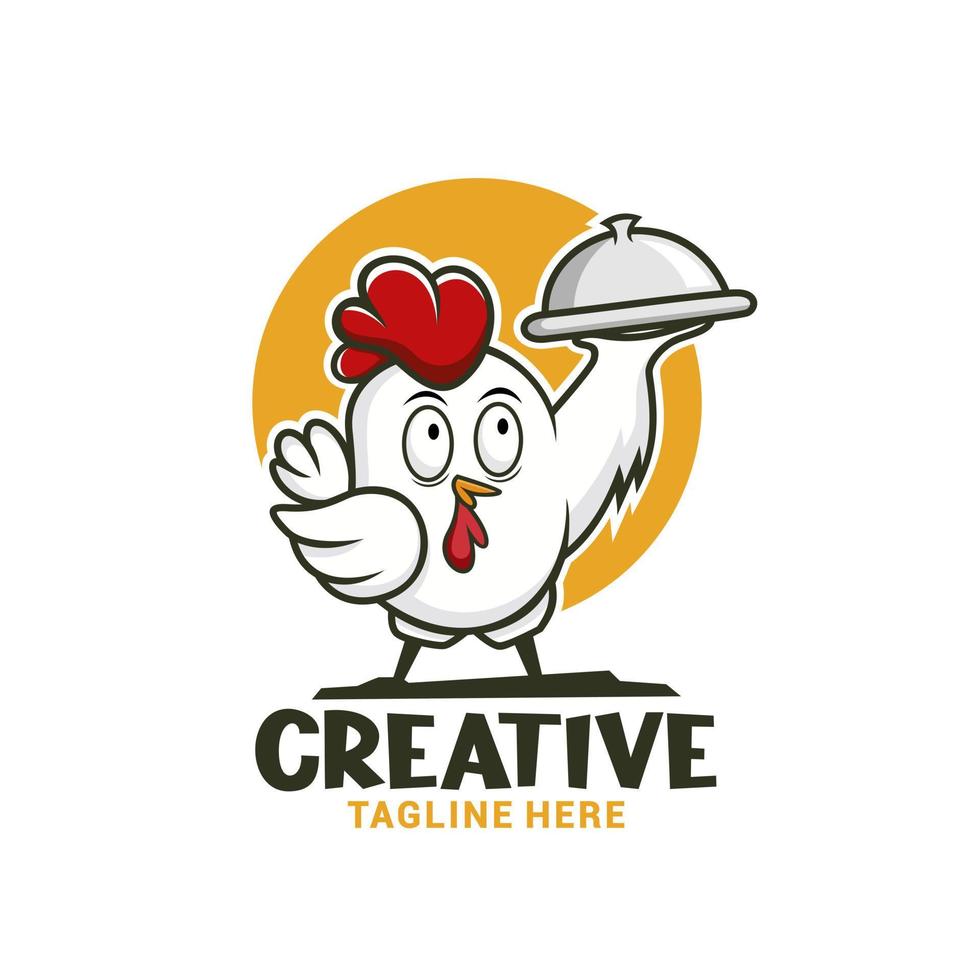Chicken chef logo vector template