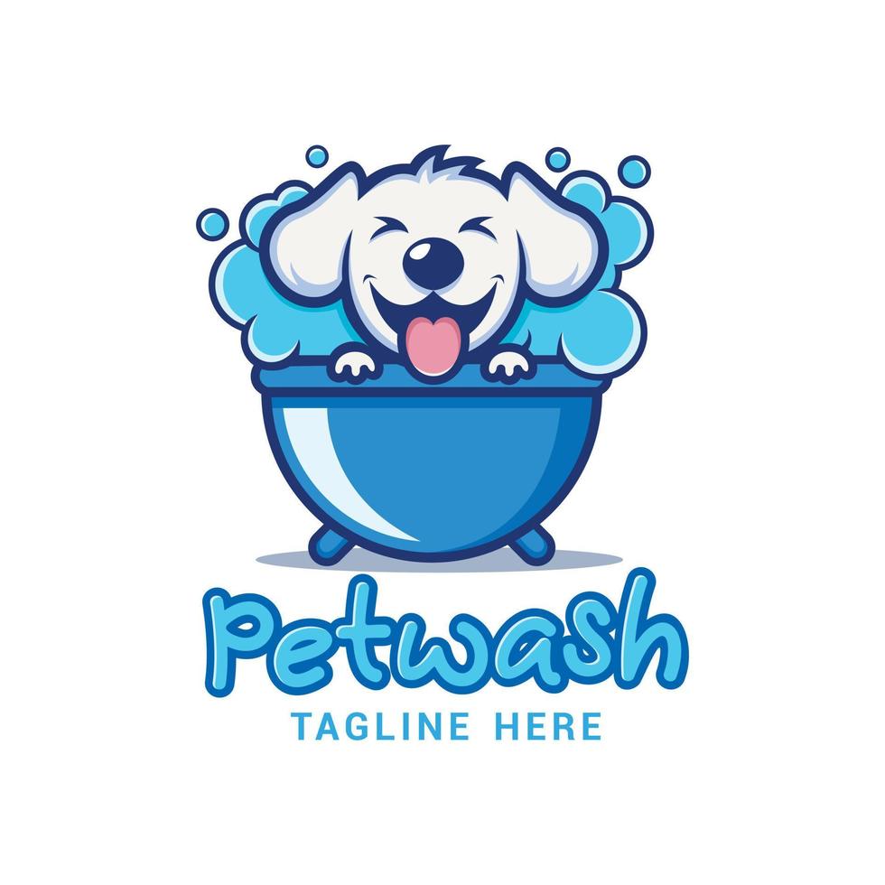 plantilla de vector de logotipo de lavado de mascotas
