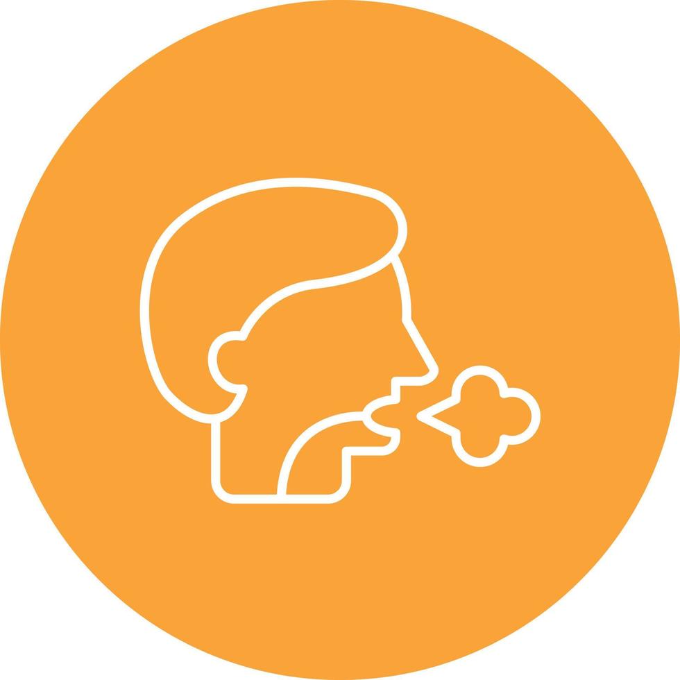 Shortness Of Breath Line Circle Background Icon vector