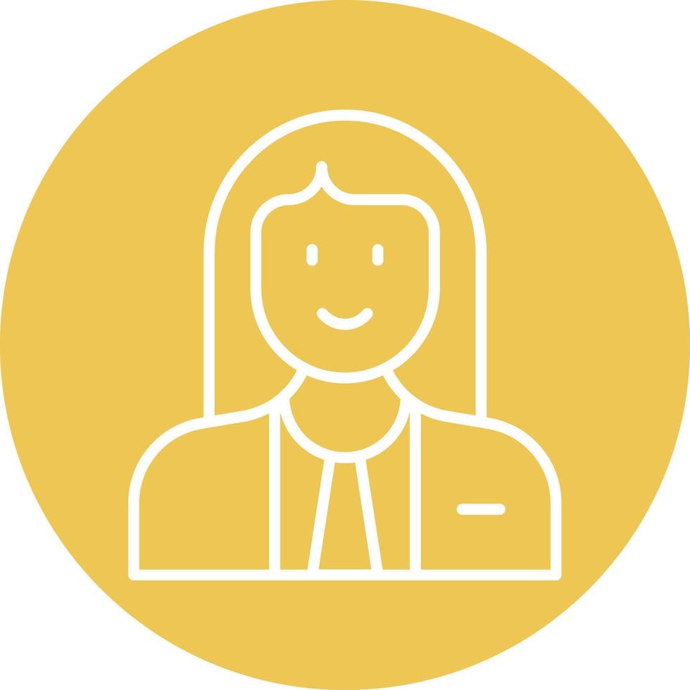 Judge Female Line Circle Background Icon vector