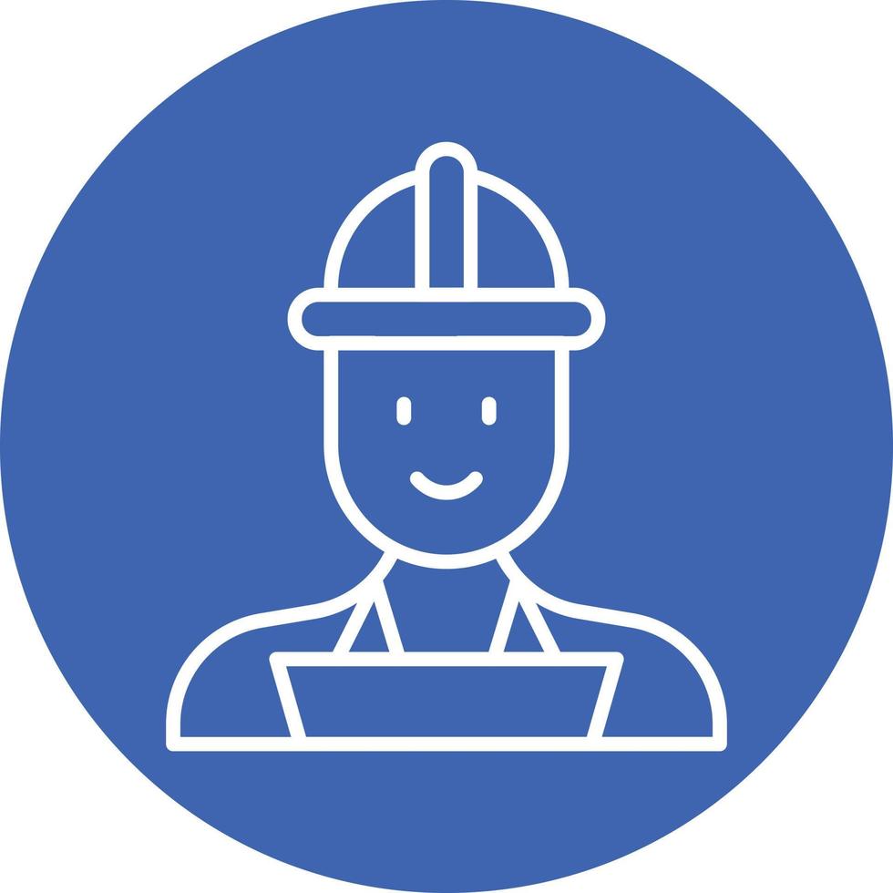 Qa Engineer Male Line Circle Background Icon vector