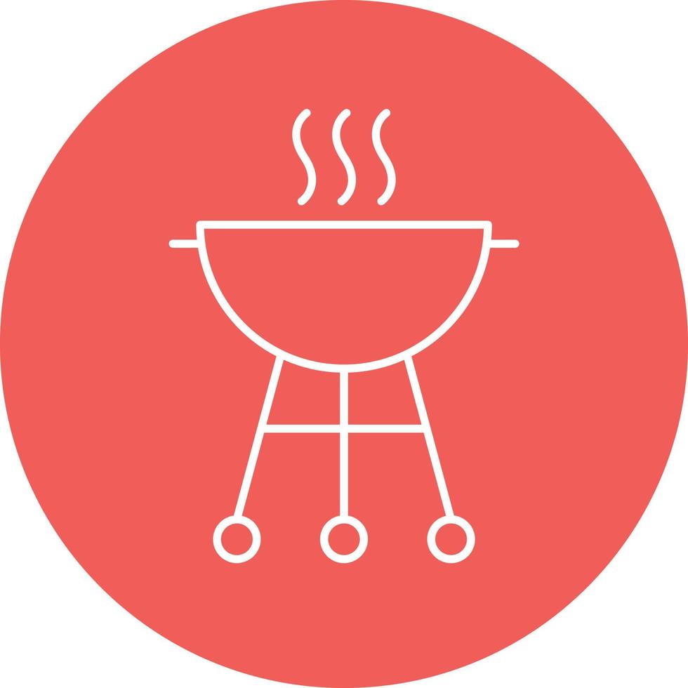 Barbecue Line Circle Background Icon vector