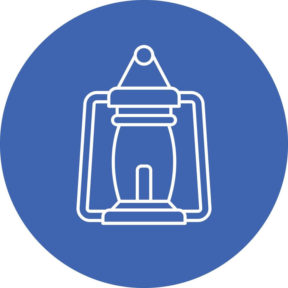 Lantern Line Circle Background Icon vector