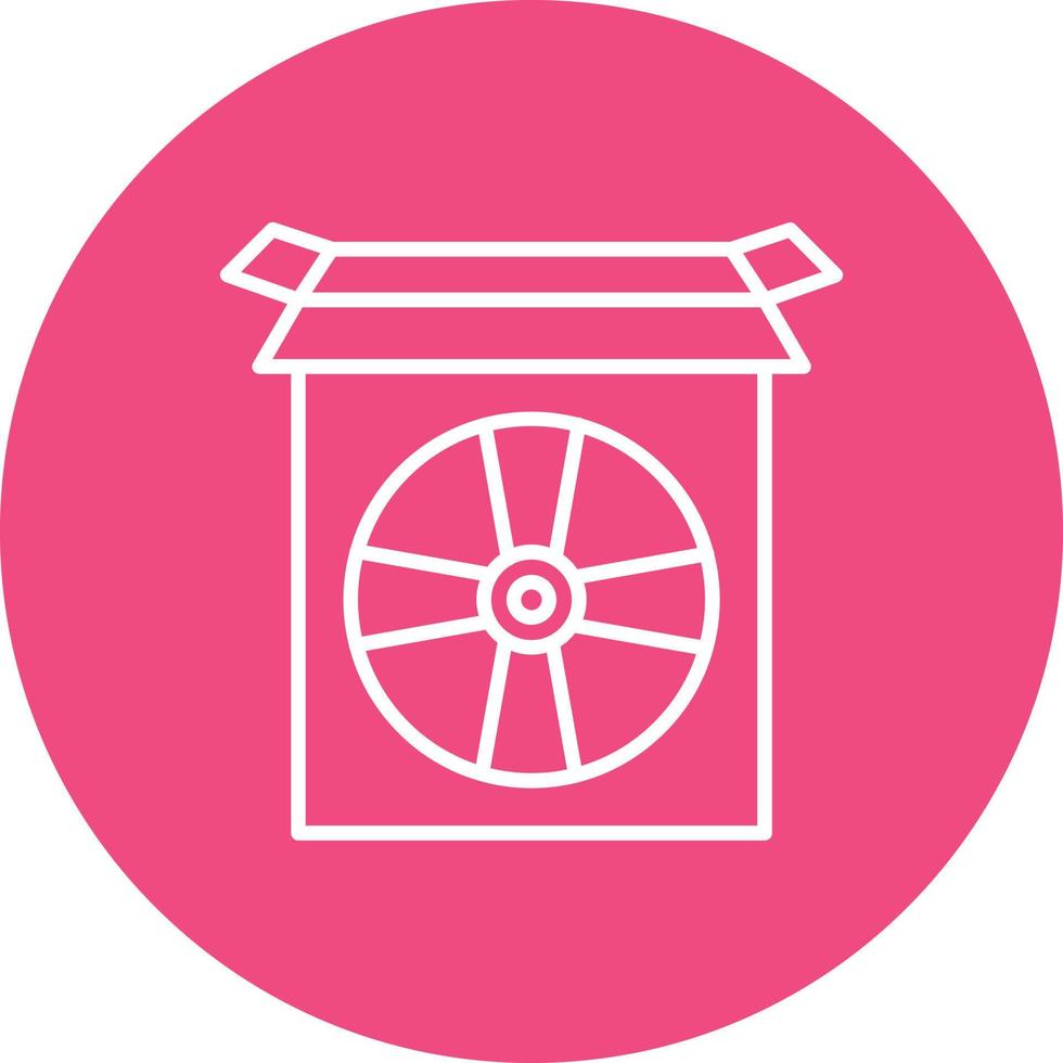 CD Box Line Circle Background Icon vector