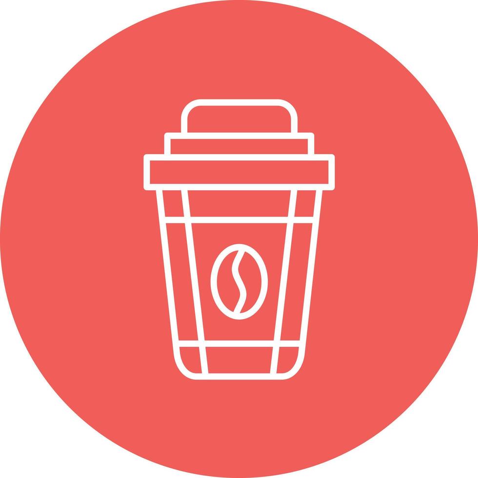 Coffee Cup Line Circle Background Icon vector