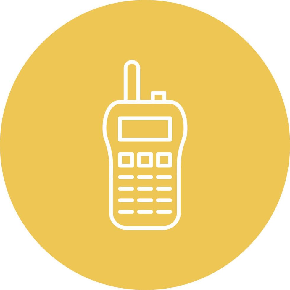 icono de fondo de círculo de línea de walkie talkie vector