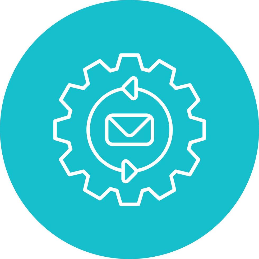 Marketing Automation Line Circle Background Icon vector
