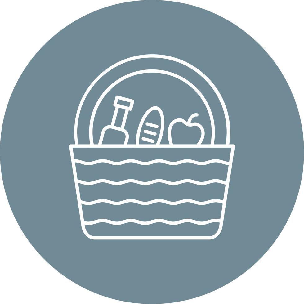 Picnic Line Circle Background Icon vector